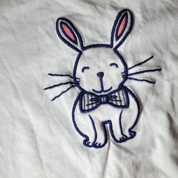 Gymboree Embroidered Baby Bunny Easter Onesie White 100% Cotton EUC Size 18-24m - Picture 10 of 11